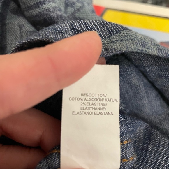 Lucky Brand Shirt Mens PEARL SNAP Large Saturday Stretch Button‎ Denim Aztec L - Picture 9 of 9